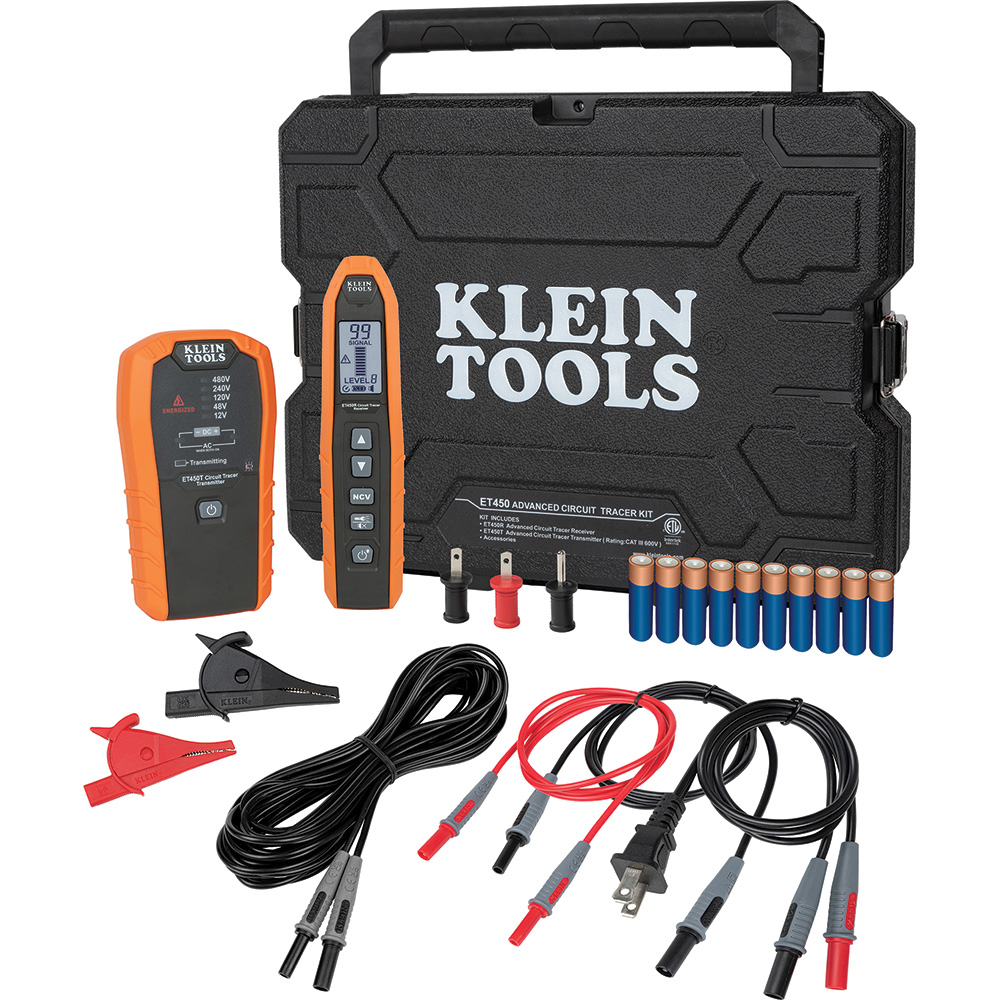 Klein Advanced Electrical Circuit Breaker Finder and Wire Tracer Kit and Case # ET450