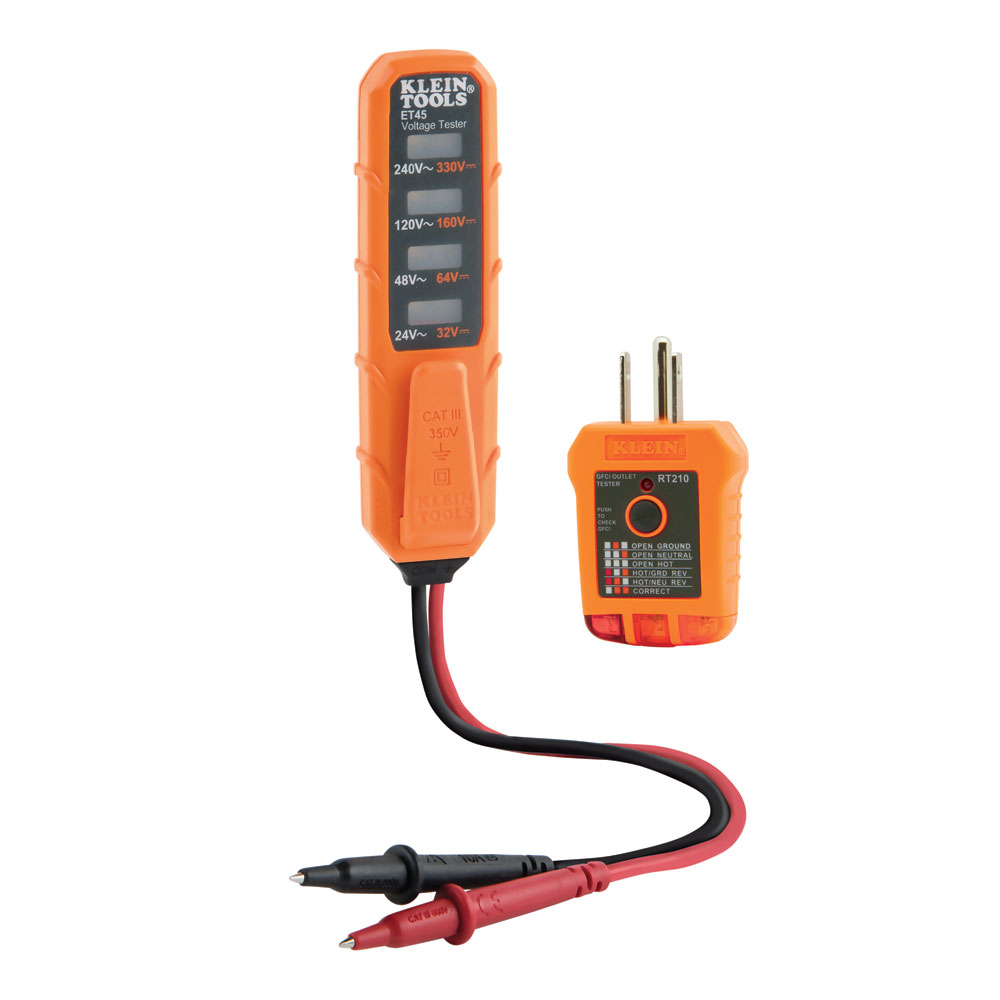 Klein AC/DC Voltage and GFCI Receptacle Outlet Test Kit # ET45VP