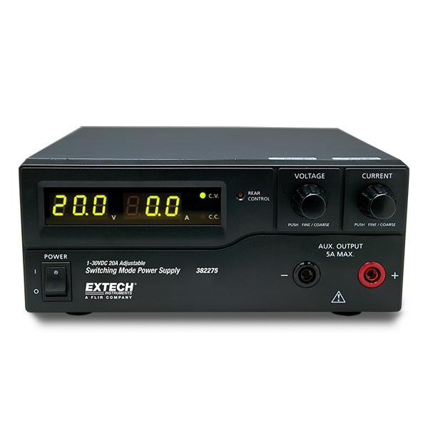 Extech 382275 DC Power Supply 30V/20A Switching/120 VAC # 382275