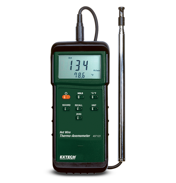 Extech 407123 Anemometer, Hot Wire Heavy Duty w/ Holster # 407123