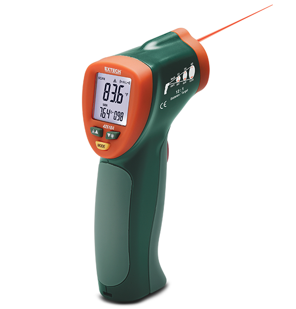 Extech 42510A IR Thermometer, Mini, Wide Temp, 1000F/538C # 42510A