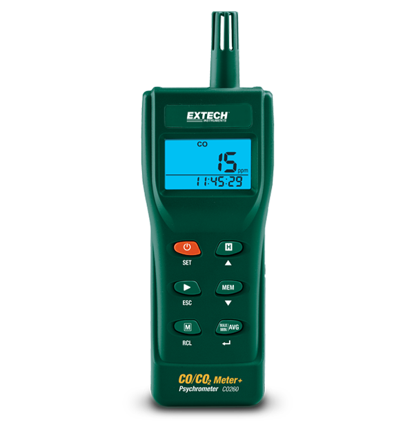 Extech CO260 Indoor Carbon Monoxide and Carbon Dioxide Datalogging Meter # CO260