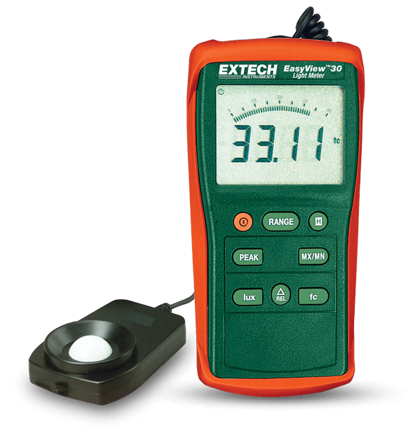 Extech EA30 Light Meter, Wide Ranging Easy View 30 Series # EA30