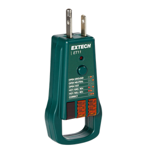 Extech ET11 GFCI Teceptacle Tester for Type B Electrical Outlets (110-125 VAC, 50/60 Hz)