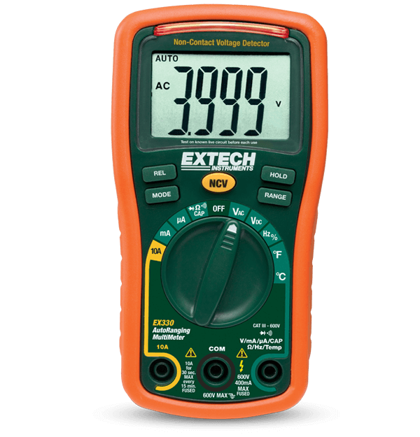 Extech EX330 Multimeter w/NCV, 4000 CT Autoranging/Temp # EX330