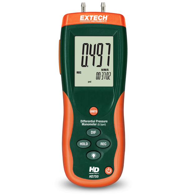 Extech HD755 Manometer, Pressure, 0.5 PSI # HD755