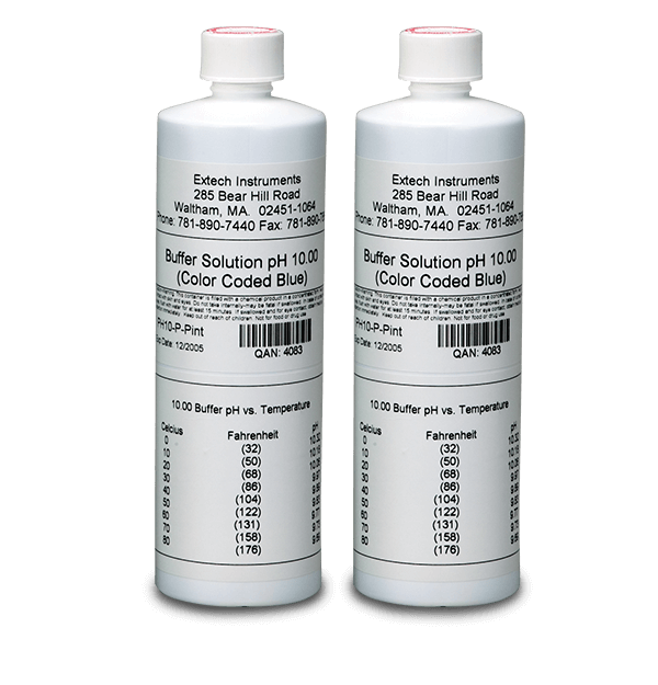Extech PH10-P Buffer Solution/ pH 10 2 One Pint Bottles # PH10-P