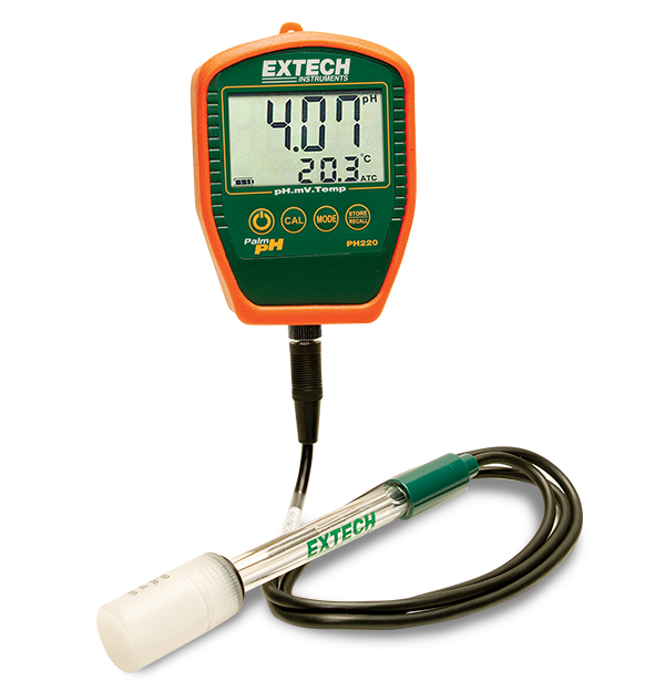 Extech PH220-C pH Meter, Palm pH with Cabled Electrode # PH220-C