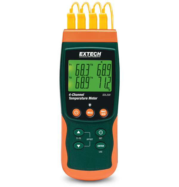 Extech SDL200 4-Channel Thermometer SD Logger # SDL200