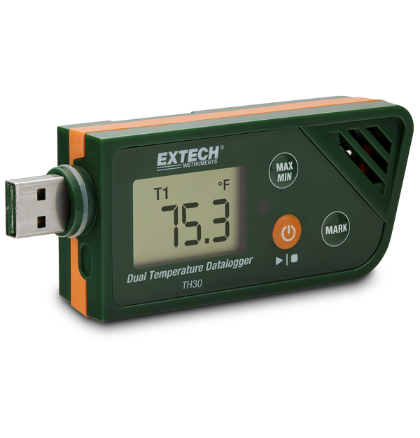 Extech TH30 Dual Temperature Datalogger USB Includes TP830 # TH30