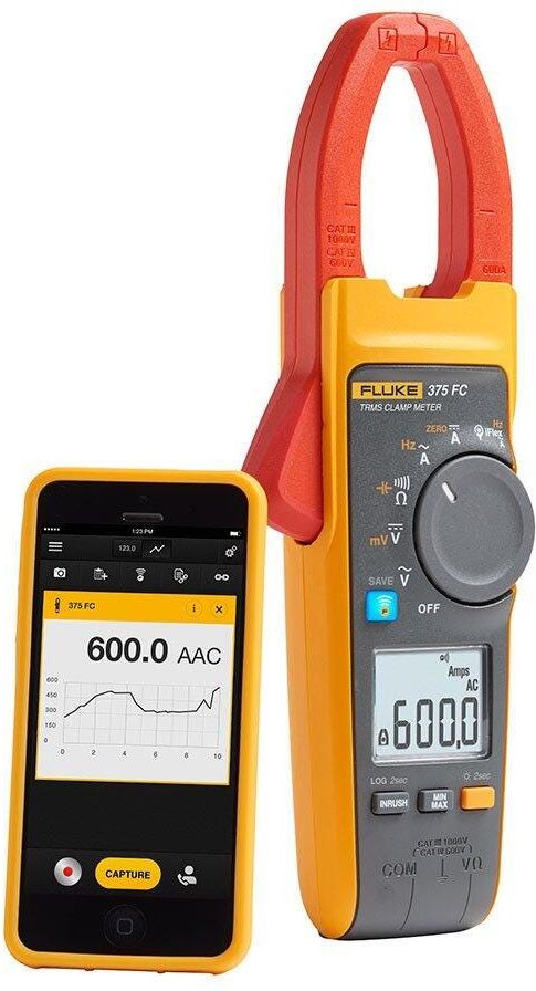 Fluke 375 FC CAL 600A TRMS AC/DC Clamp, Calibration Traceable with Data # FLUKE-375 FC CAL