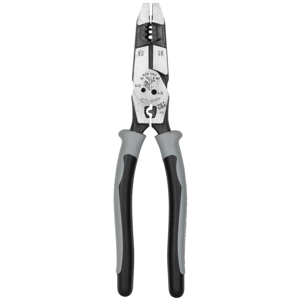 Klein Hybrid Pliers with Crimper, Fish Tape Puller and Wire Stripper # J2159CRTP