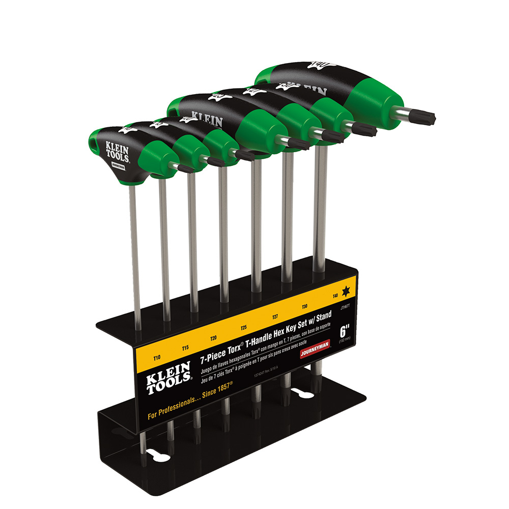 Klein Hex Key Set, Torx T-Handle, 6-Inch with Stand, 7-Piece # JTH67T