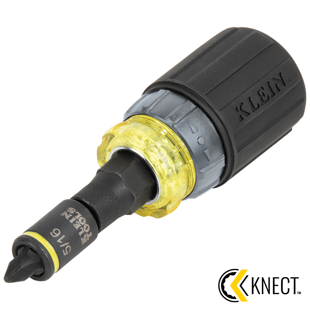 Klein KNECT 7-in-1 Ratcheting Impact-Rated Stubby Screwdriver/Nut Driver # 32561HDRT