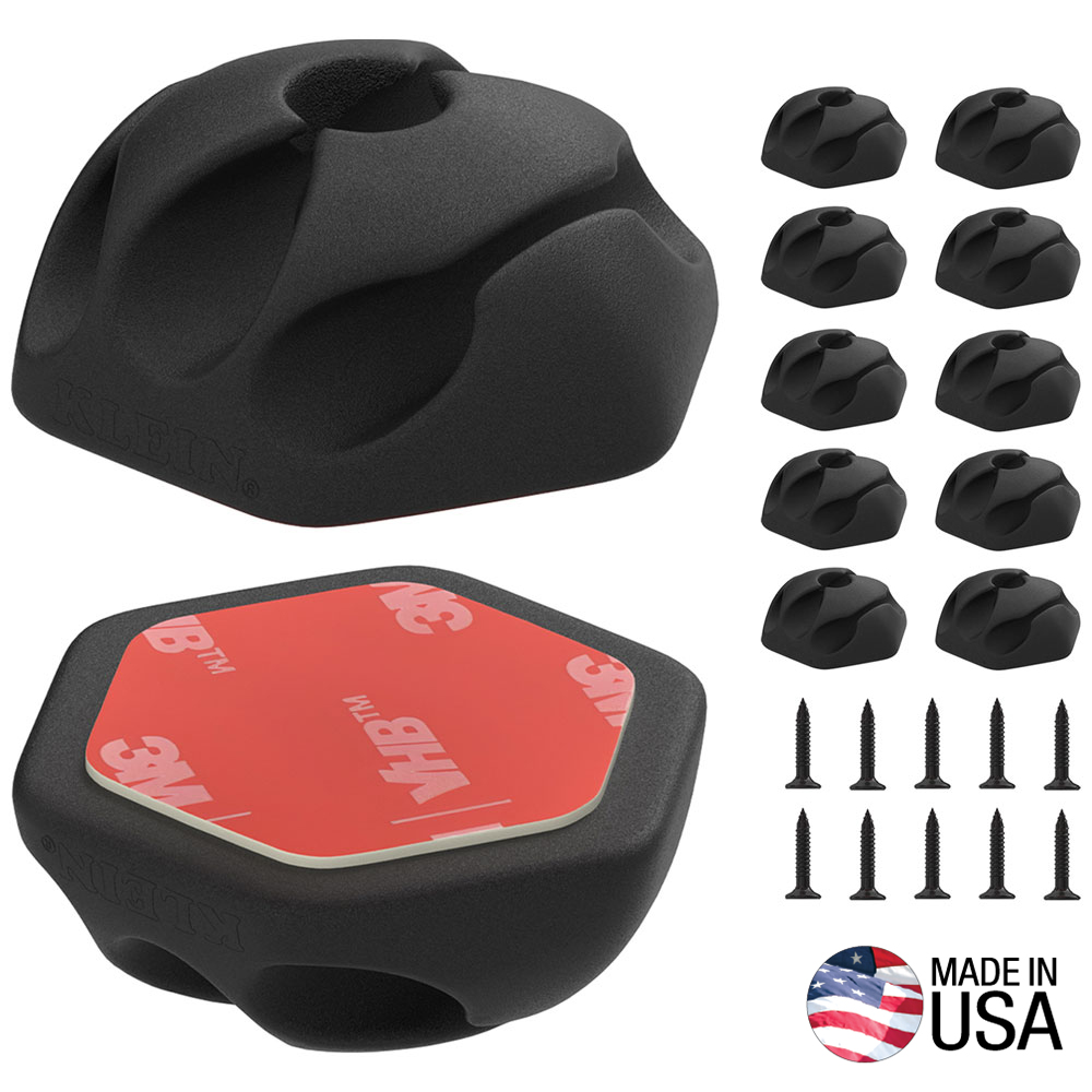 Klein Self-Adhesive Cable Mounting Clips, 3-Slot (10-Pack) # 450-410