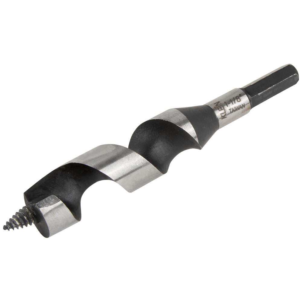 Klein Steel Ship Auger Bit, Screw Point, 1-1/8 x 4-Inch # 53408