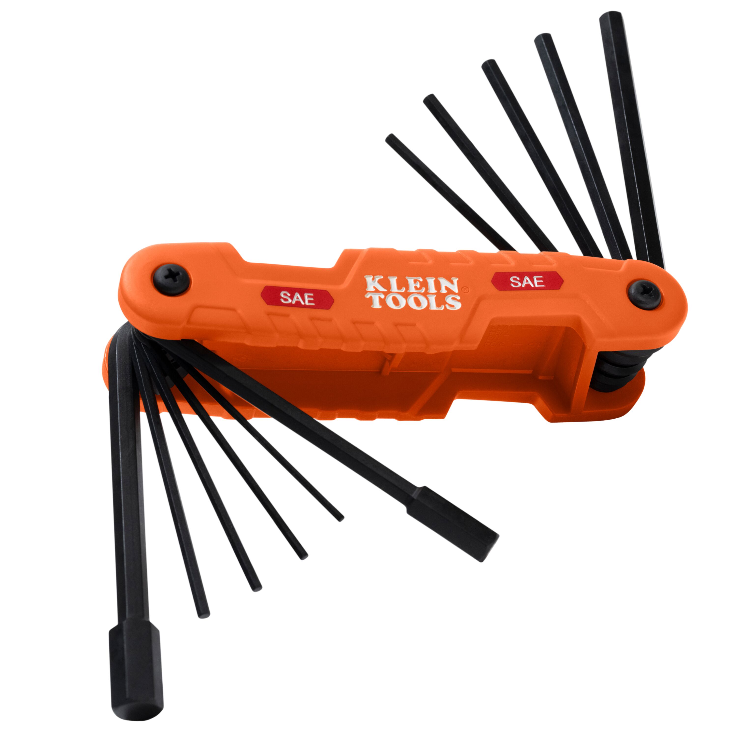 Klein Pro Folding Hex Key Set, 11-Key, SAE Sizes # 70550