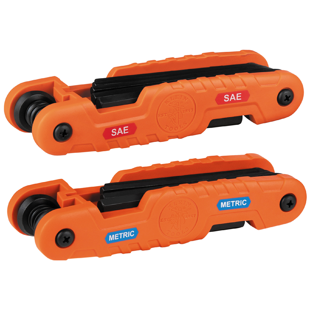 Klein Pro Folding Hex Key Set, SAE and Metric # 70552