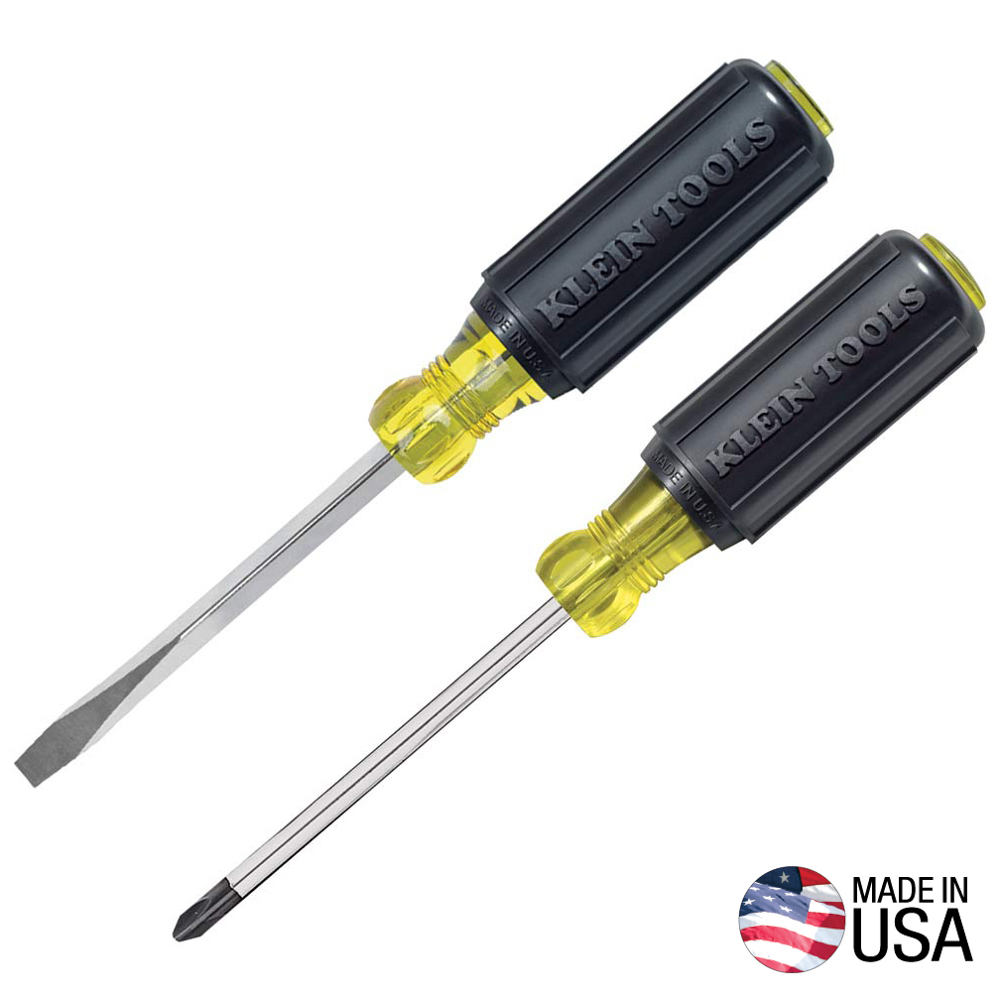 Klein Screwdriver Set, 1/4 Keystone and #2 Phillips, Cushion-Grip, 2-Piece # 85442