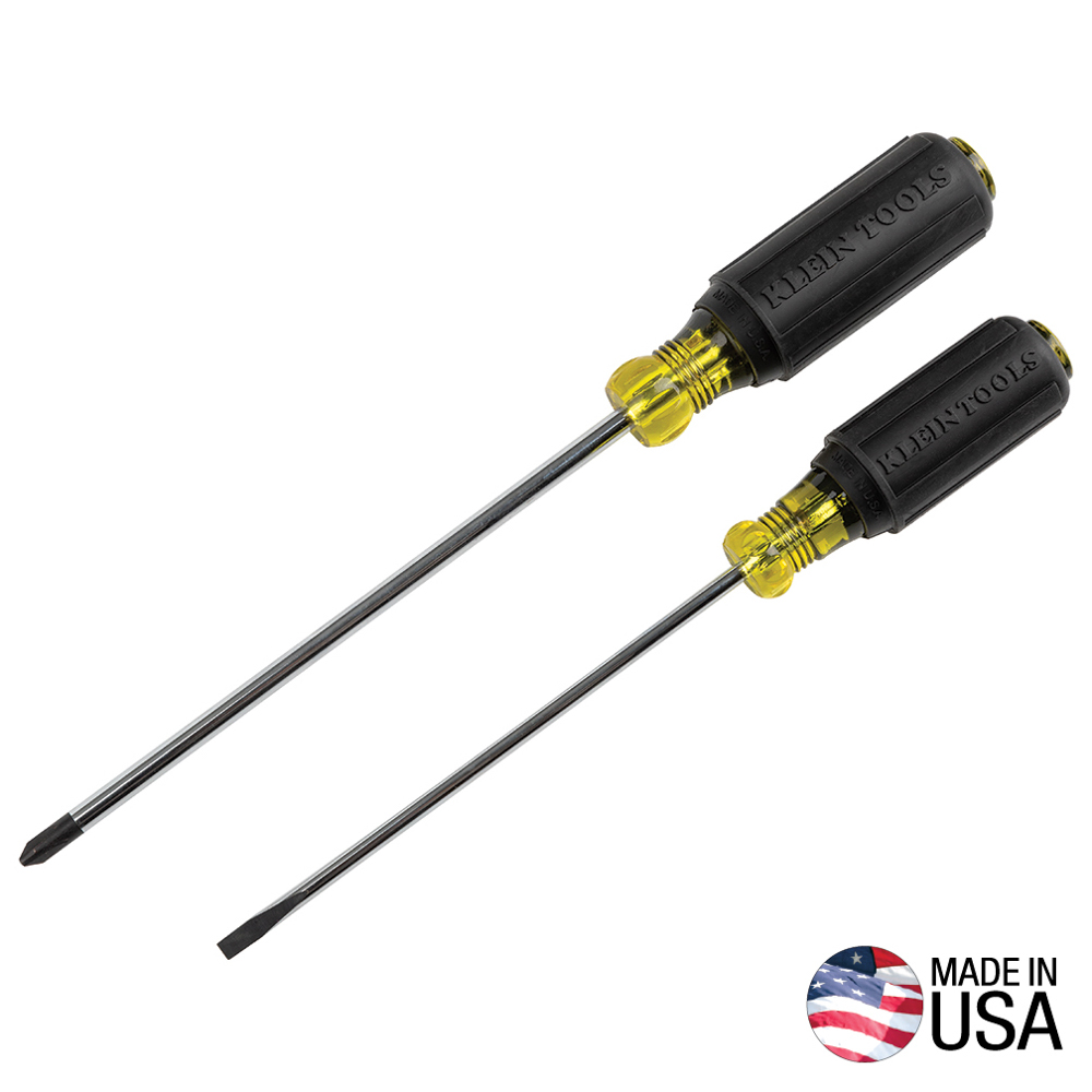 Klein Screwdriver Set, 3/16 Cabinet and #2 Phillips, Cushion-Grip, 2-Piece # 85742