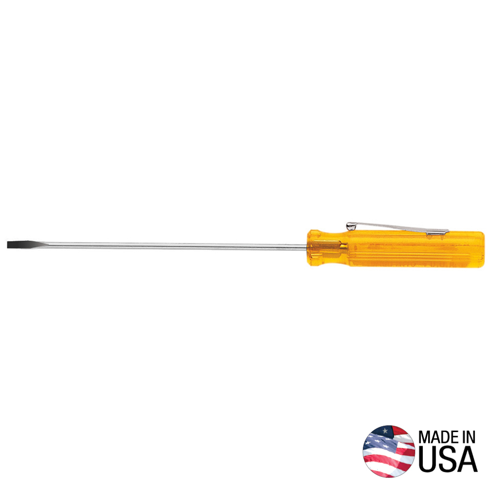 Klein 1/8-Inch Pocket Clip Screwdriver, 2-Inch Round Shank # A130-2