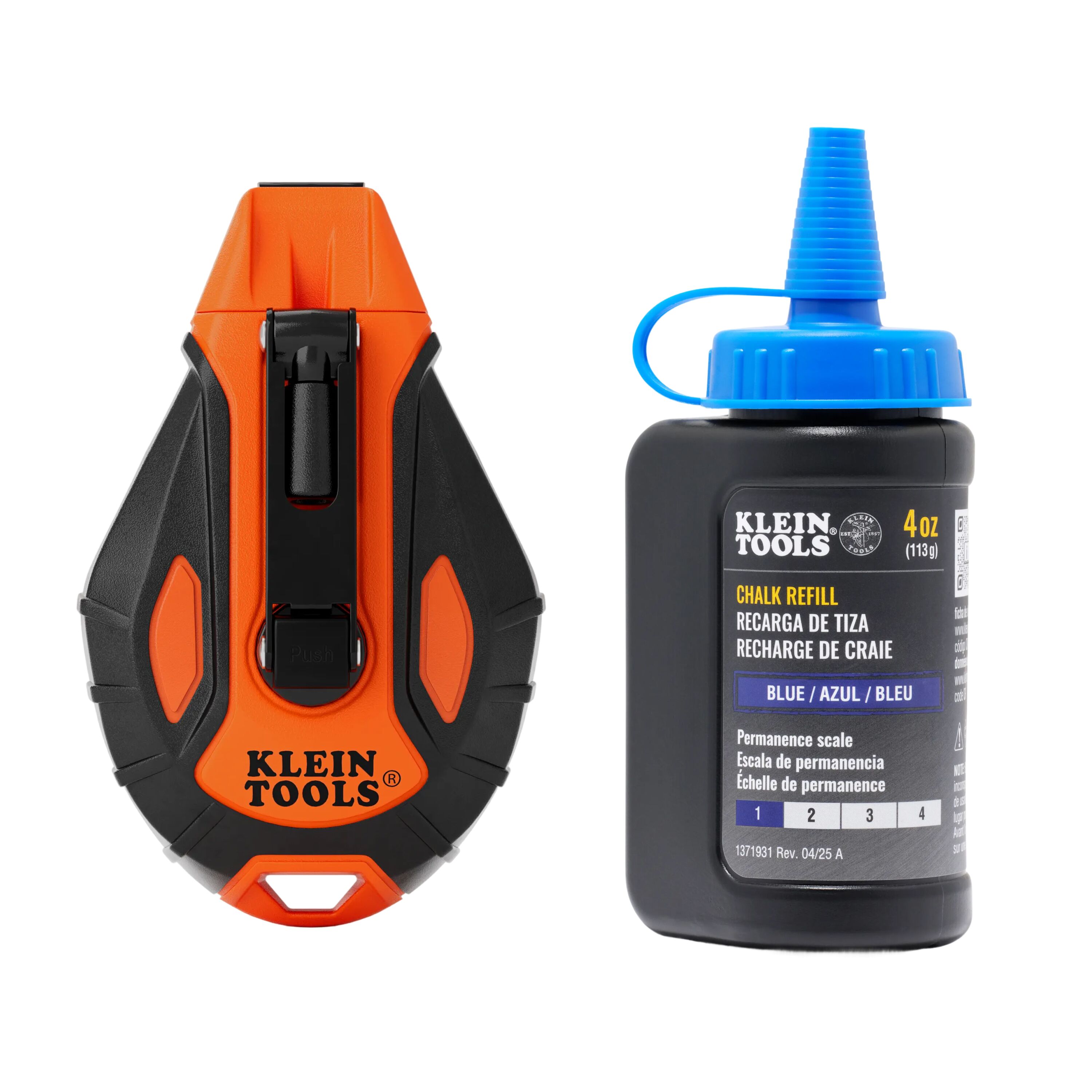Klein Smooth Retractable Chalk Reel, 100-Foot, with Blue Chalk Refill # CHLK100S