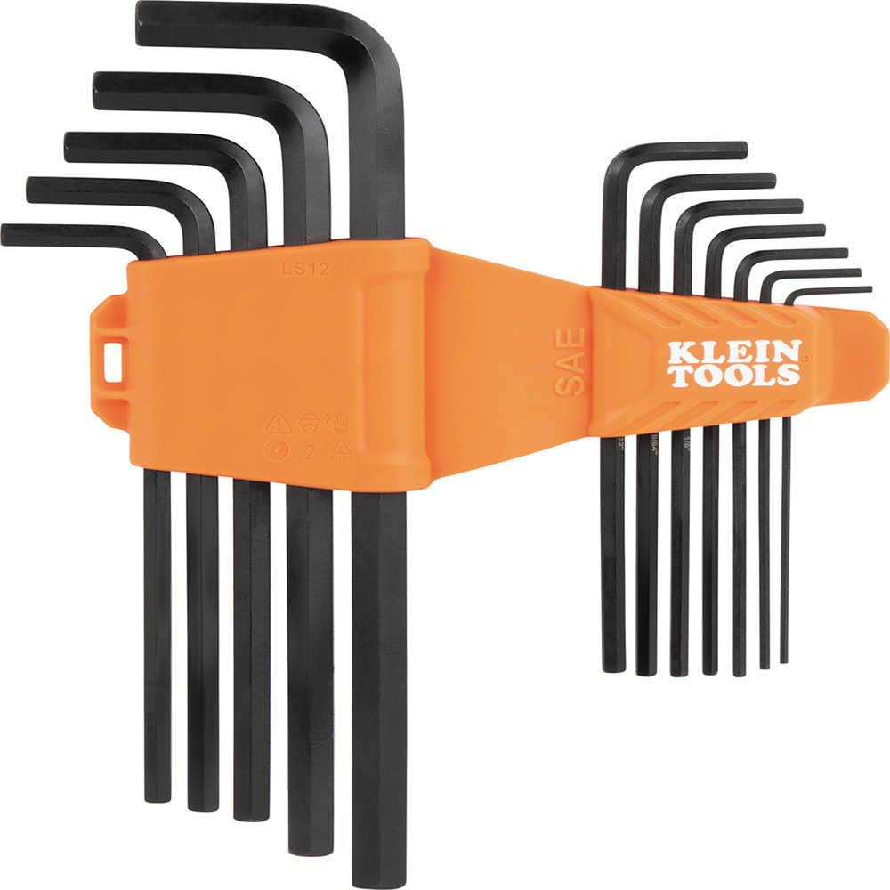Klein L-Style Long Hex Key Set, SAE, 12-Piece # LS12