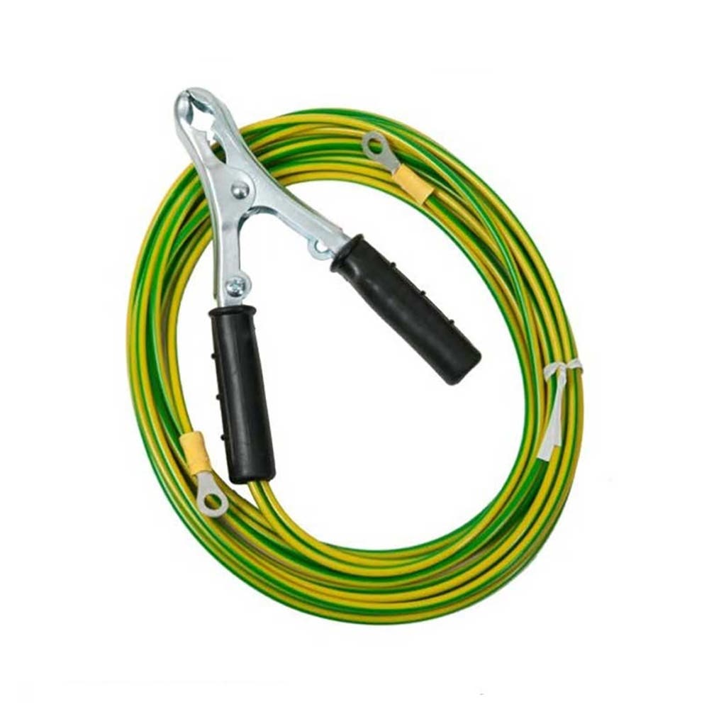 Megger Protective Ground Cable, 5 m, Yellow/Green, with Clamp and Lug Terminations # GA-00200