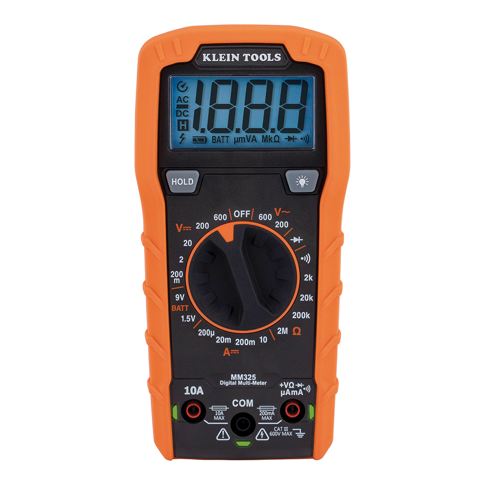 Klein Digital Multimeter, Manual-Ranging, 600V # MM325