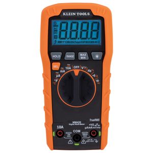 Klein Digital Multimeter, TRMS Auto-Ranging, 600V, Temp # MM420