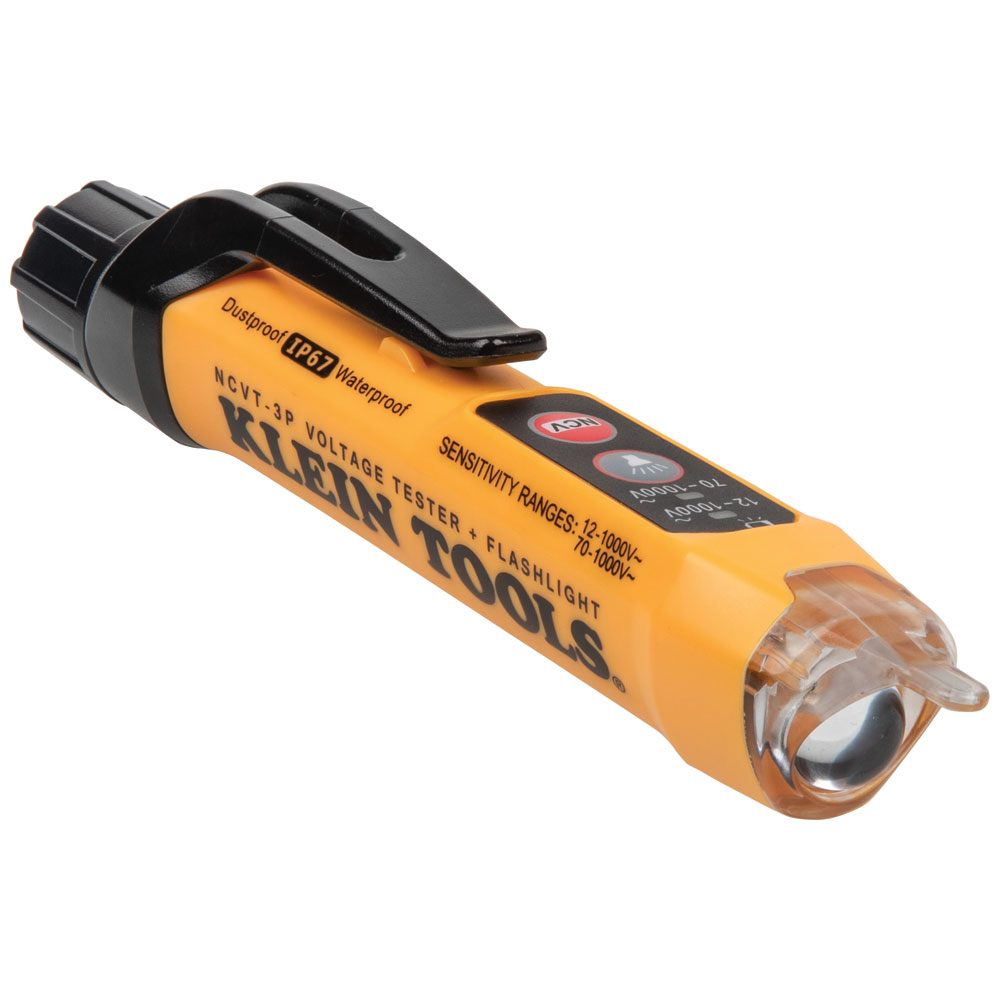 Klein Dual Range Non-Contact Voltage Tester with Flashlight, 12 to 1000V AC # NCVT3P