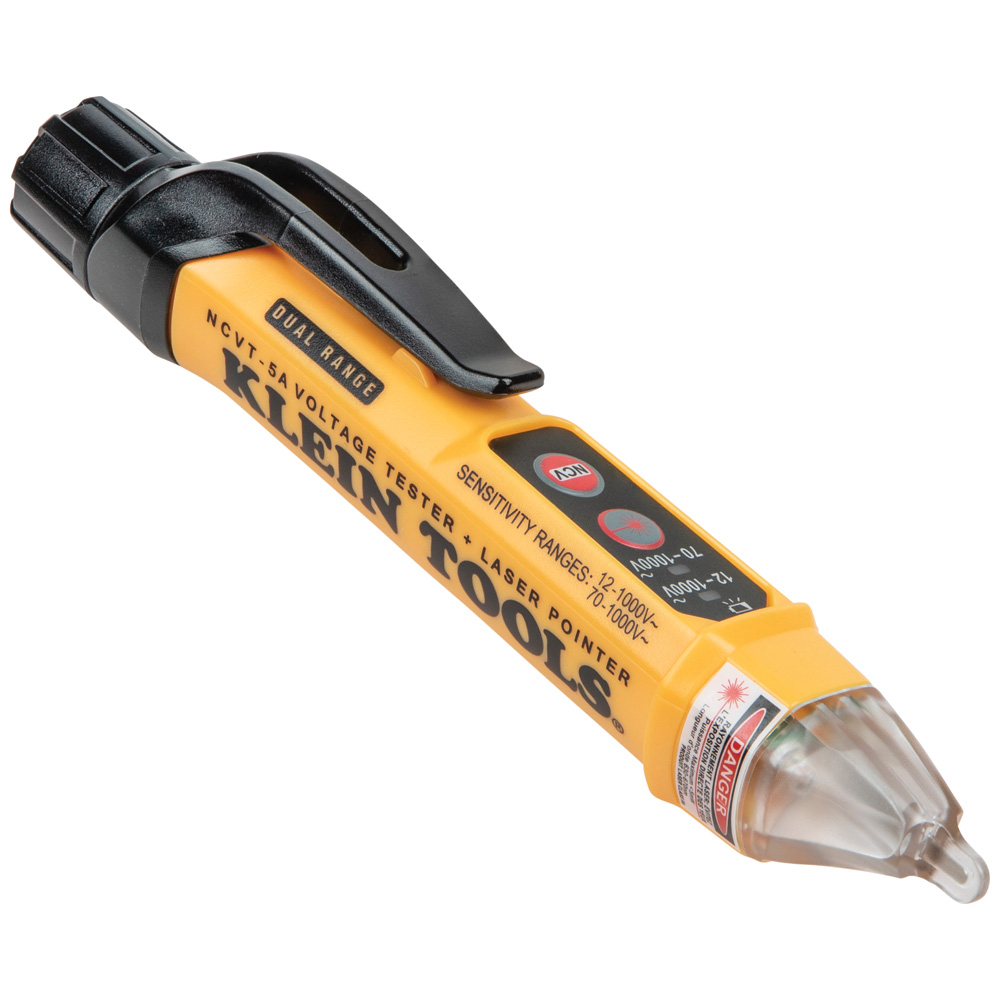Klein Dual Range Non-Contact Voltage Tester Pen with Laser Pointer, 12 to 1000V AC # NCVT-5A