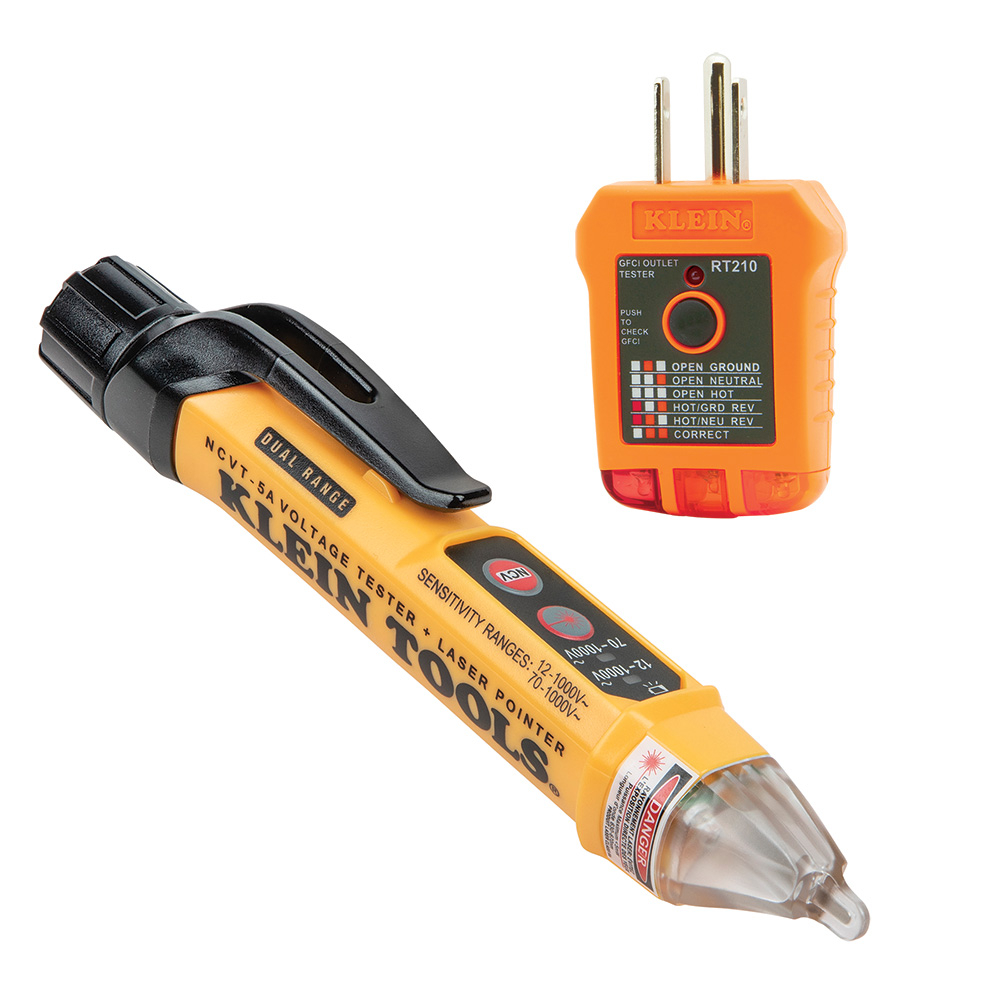 Klein Dual Range NCVT and GFCI Receptacle Tester Electrical Test Kit # NCVT5KIT