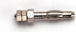 Pomona Electronics 4 mm Plug w/ Threaded M3 Stud, 2 Nuts, 12 mm (0.5 in) Stud Length, 10/Package