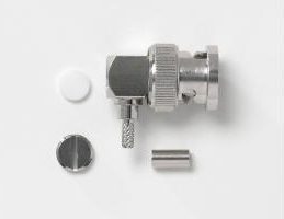 Pomona Electronics BNC Right-Angle Plug, 50 Ohm, Crimp/Solder Type, RG174,188,316 # 73042