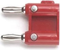 Pomona Electronics Double Banana Plug with Solder Turrets, Red # 1330-ST-2
