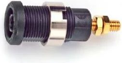 Pomona Electronics Panel Mt IEC 1010 4 mm (0.16 in) Jack for Sheathed Plug, 10/Package (Black) # 72912-0