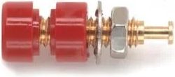 Pomona Electronics Pin Tip Jack Gold Plated Bulk Pack (Red) # 3542-2