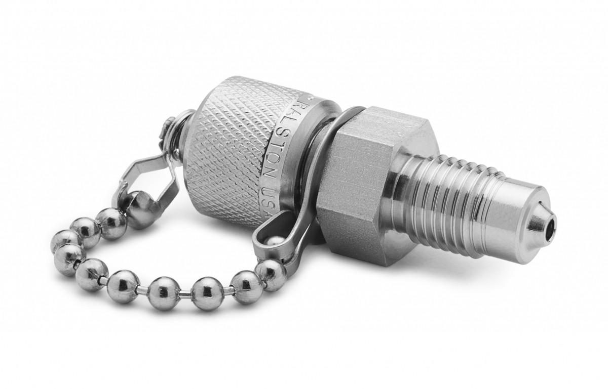 Ralston NPAK Cap, Plug, Chain and Hanger Ring to Cover Inlet, Outlet Ports, S.S. # AS-QTFT-CAPS