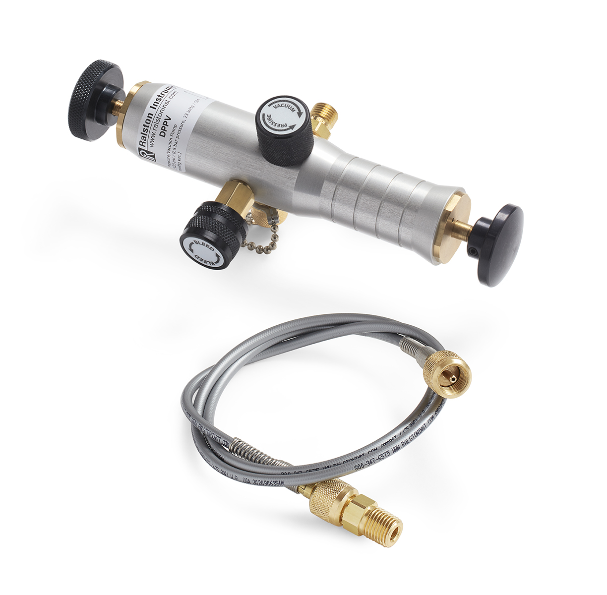 Ralston DPPV Hand Pump, (2) 3ft Hoses, (1) 1/4" and (1) 1/8" Male NPT Process Connections # DPPV-KIT2
