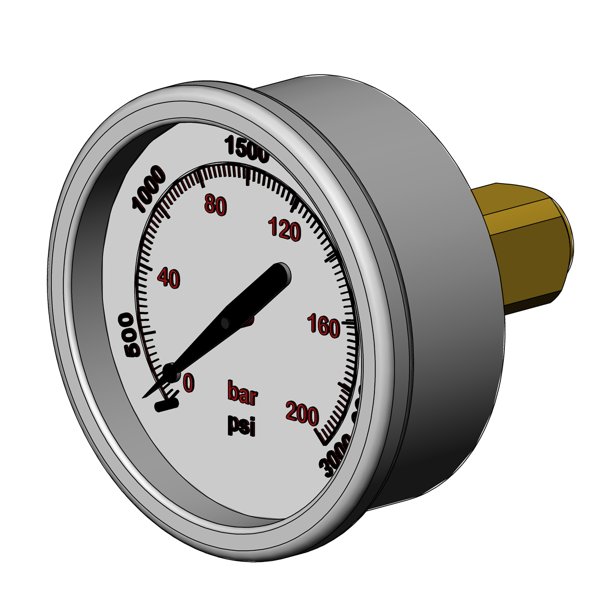 Ralston 3000 PSI / 210 Bar Dual Scale Pressure Gauge (For #4 and #5) # NPAK-0016
