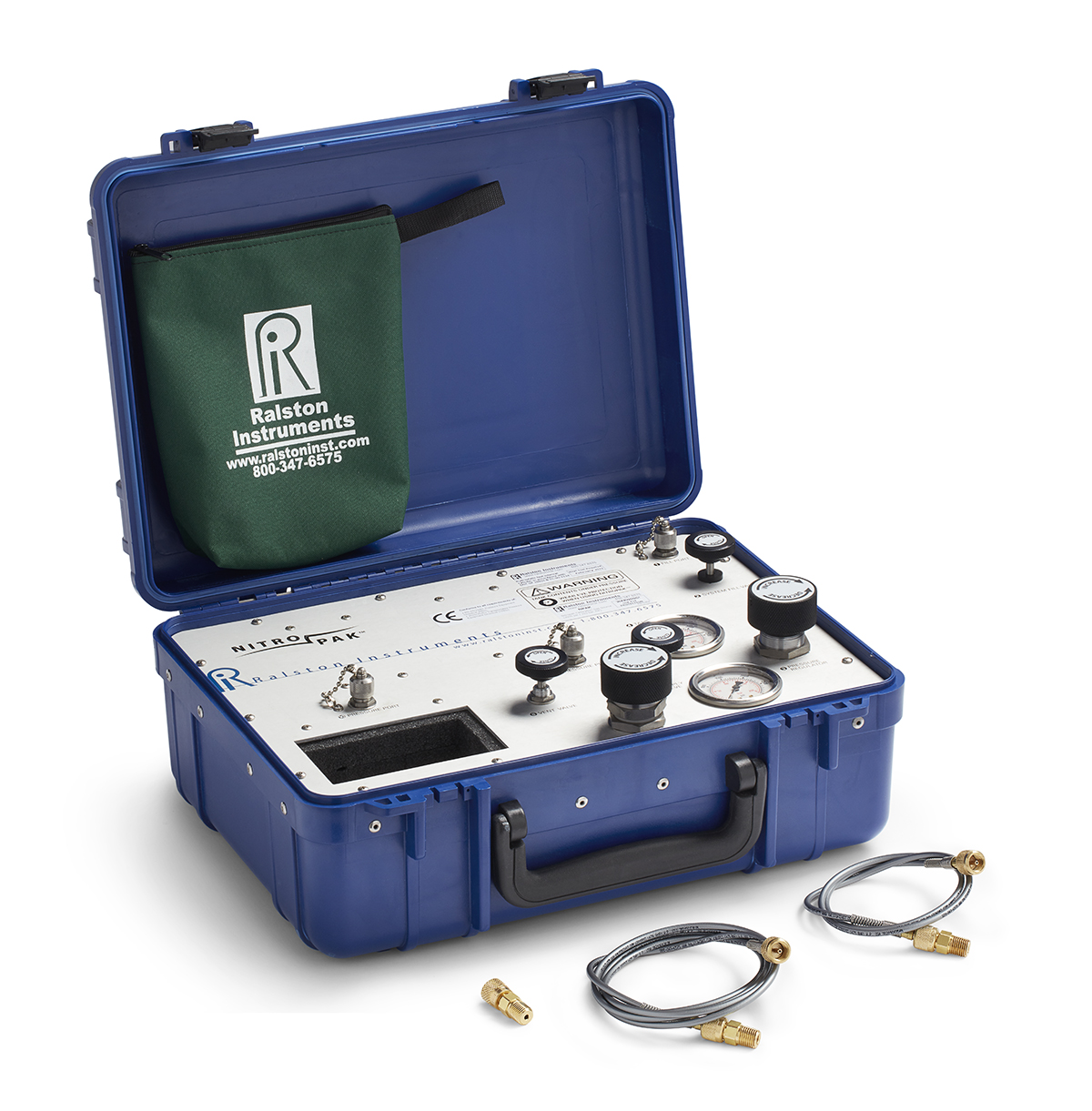 Ralston NitroPak, 1/4" Male NPT Gauge Adapter, 6ft, 3ft Hoses, (2) 1/4" MNPT Process Connections # NPAK-2MBA-6-3