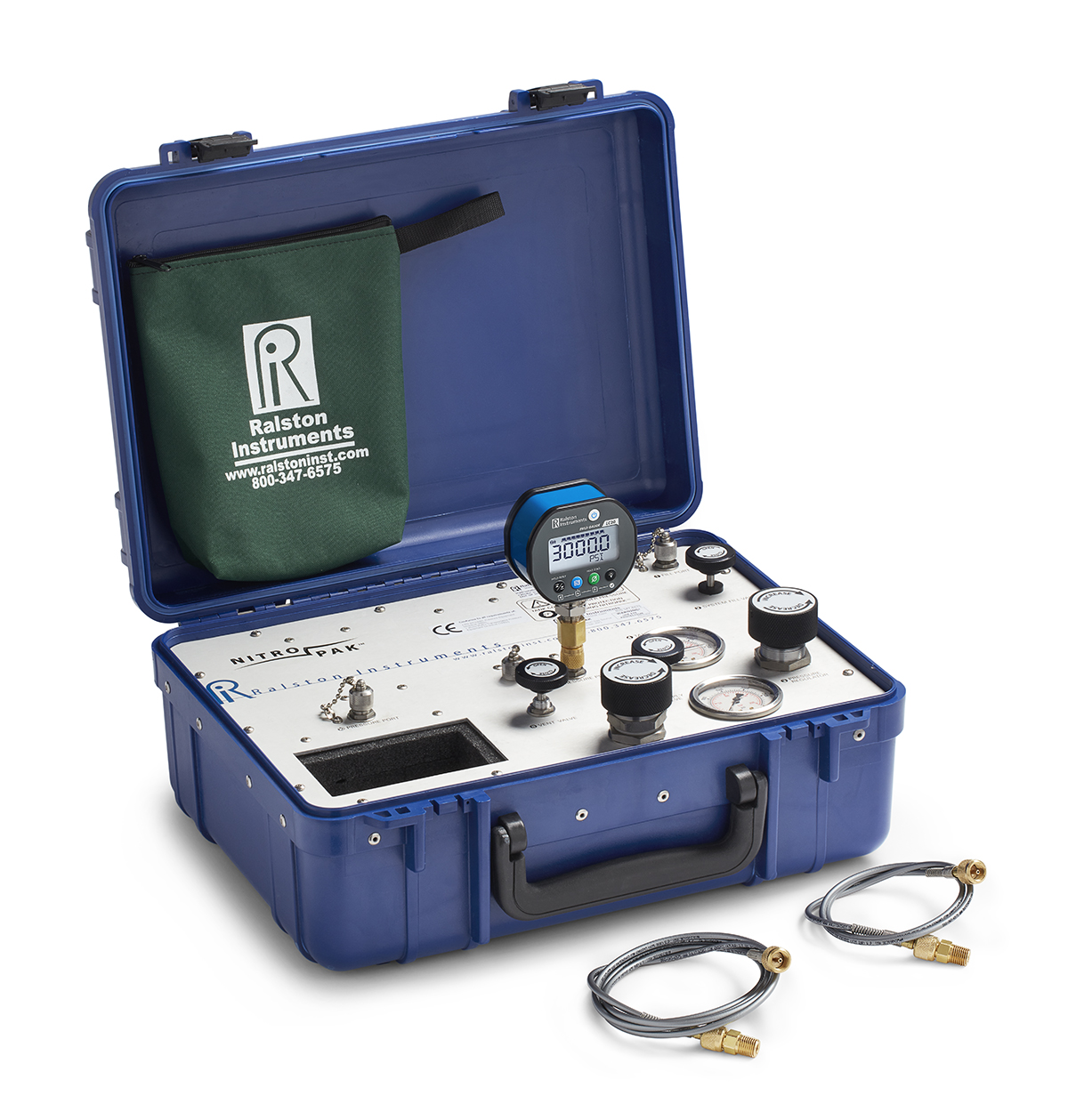 Ralston NitroPak, LC20 Pressure Gauge (1000 PSI), Gauge Adapter, 2 Hoses, 2 Process Connections # NPAK-KIT2-GP