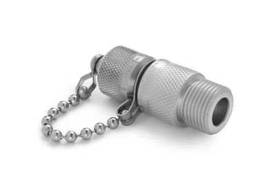 Ralston G3/8 with Internal Sealing x Male Quick-Test with Cap and Chain, Stainless Steel # QTFT-3MS0-RS-D6