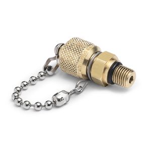 Ralston 3/8-24 Male SAE x Male Quick-Test Outlet Connection with Cap and Chain, S.S. # QTFT-3SS0