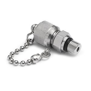 Ralston Male Quick-Test x Pump with Cap and Chain, Stainless Steel, Viton Seals # QTFT-3SS0-VT
