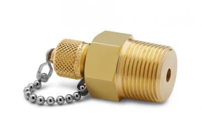 Ralston 3/4" Male NPT x Male Quick-Test, with Check-Valve, with Cap and Chain, Brass # QTFT-6MB1