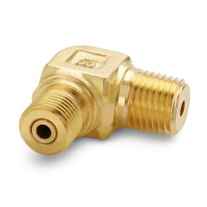 Ralston 1/4" Male NPT x Male Quick-Test 90 Degree Elbow, Brass # QTHA-2MBL