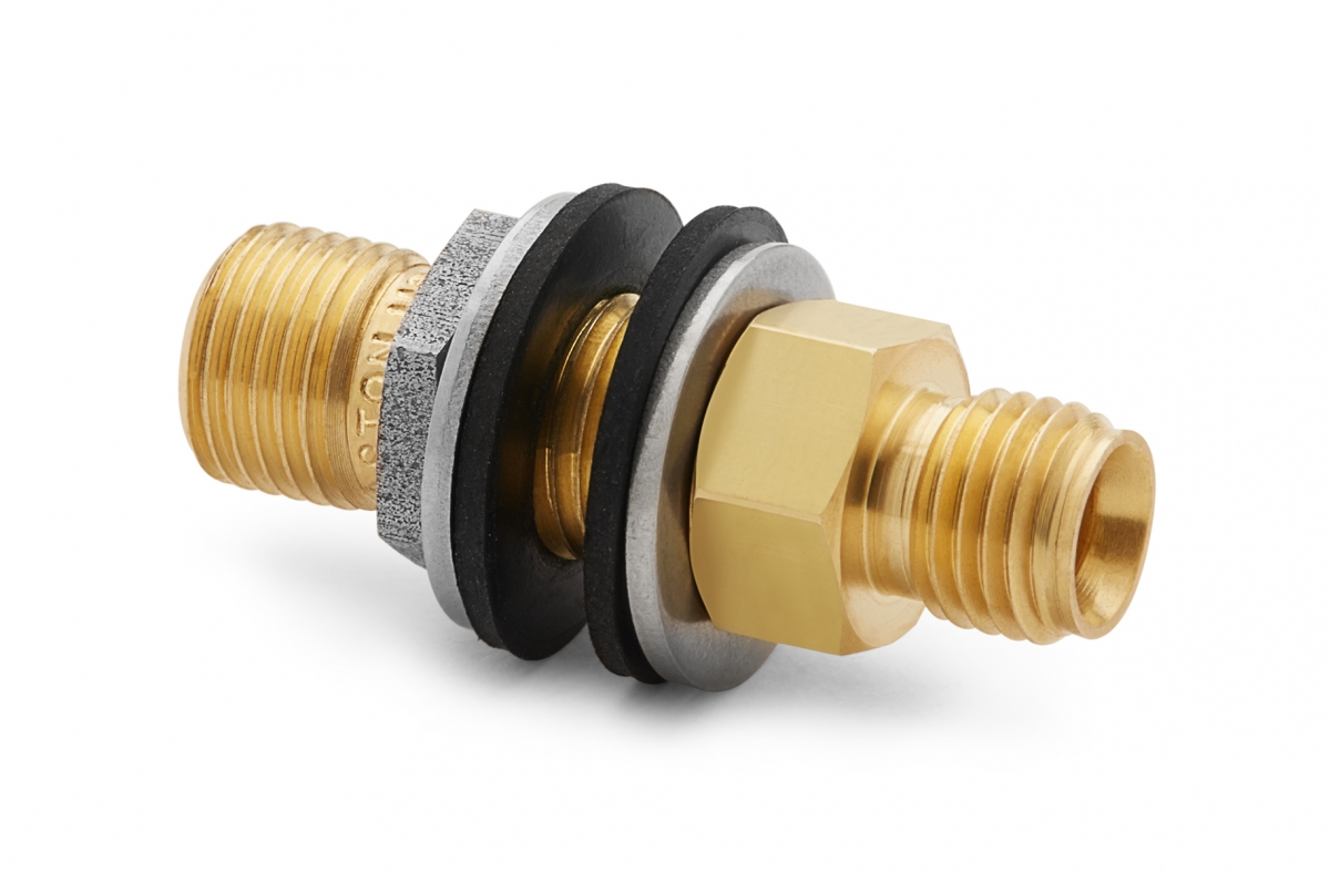 Ralston 1/4" Tube Fitting x Male Quick-Test Bulkhead Union, Brass # QTHA-HTBB-2T
