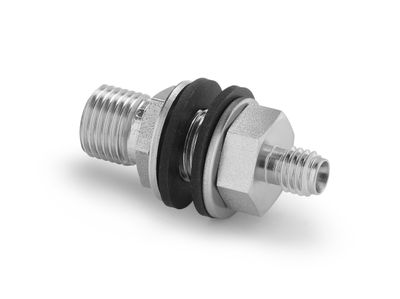Ralston Male Quick-Test x 1/8" Tube Fitting with Bulkhead Seals, SS # QTHA-HTSB-1T